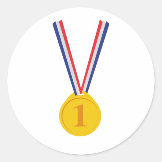 Gouden medaille winnaar ronde sticker (Voorkant)