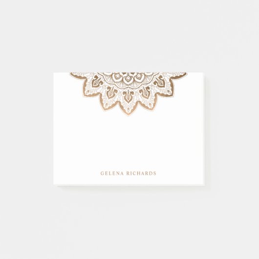 Gouden Medaillon Shimmer Elegant Mandala Horizonta Post-it® Notes (Voorkant)