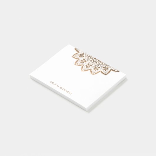 Gouden Medaillon Shimmer Elegant Mandala Horizonta Post-it® Notes (Schuin)