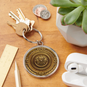 Gouden Medaillon Sleutelhanger
