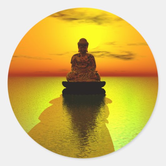 Gouden Meditatie 3 Ronde Sticker (Voorkant)