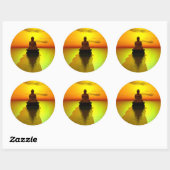 Gouden Meditatie 3 Ronde Sticker (Vel)