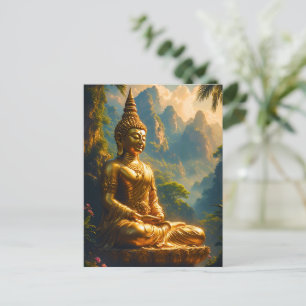 Gouden meditatie in de Thaise toppen Briefkaart