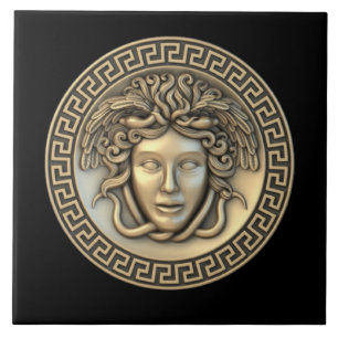 Gouden Medusa "De Nieuwe Koloniale" Designer Wall  Tegeltje