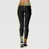 Gouden Medusa en Seraphs Zwart, Goud en Rood Leggings (Achterkant)