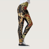 Gouden Medusa en Seraphs Zwart, Goud en Rood Leggings (Rechts)