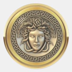 Gouden Medusa Ronde Sticker