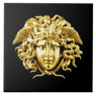 Gouden Medusa wandtegel Tegeltje