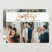 Gouden meerdere foto's save the date (Voorkant / Achterkant)