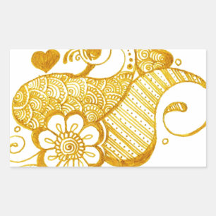 Gouden Mehndi henna kunst Rechthoekige Sticker