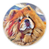 GOUDEN MEISJE Chow Keramische Pull Keramische Knop (Voorkant)