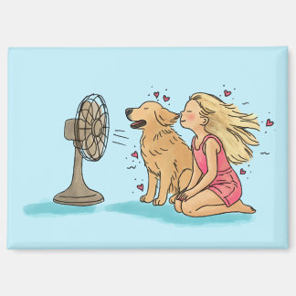 Gouden Meisje Fan Magneet