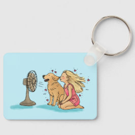 Gouden Meisje Fan Sleutelhanger