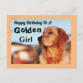 Gouden Meisje Gefeliciteerd Gouden Retriever Briefkaart (Voorkant)