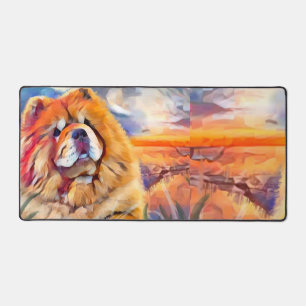 GOUDEN MEISJE Ruw rood chowDesk Mat