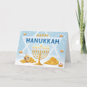 Gouden Menora Hanukkah Zegeningen Wenskaart Bedankkaart