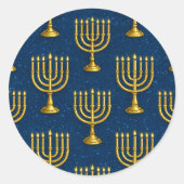 Gouden Menorah Patroon Chanoeka Stickers (Voorkant)