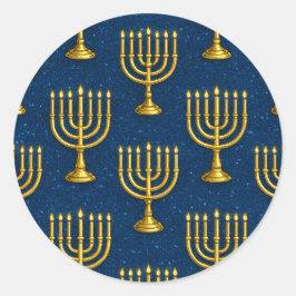 Gouden Menorah Patroon Chanoeka Stickers