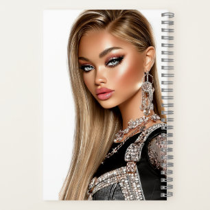 Gouden Mesh Glam Girl Spiraalschrift Notitieboek