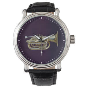 gouden messing-eufonium horloge