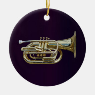 gouden messing-eufonium keramisch ornament