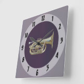 gouden messing-eufonium vierkante klok (Hoek)