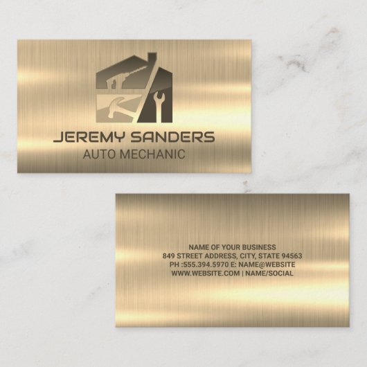 Gouden Metaal | Handgereedschap | Reparatie Visitekaartje (Voorkant / Achterkant)