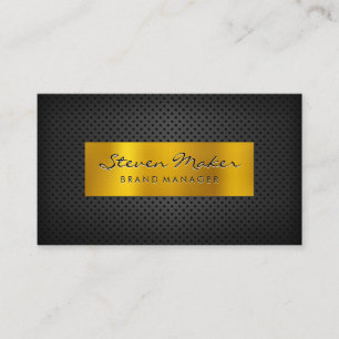Gouden metalen banner Donkere metalen geperforee Visitekaartje