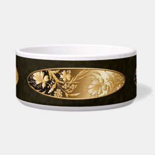 Gouden metalen bloemen voerbakje