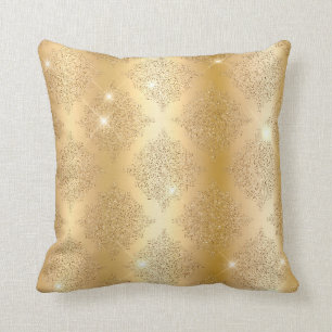 Gouden metalen folie en glitter glam filigree patr kussen