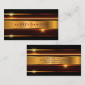 Gouden Metallic Abstracte Achtergrond Visitekaartje (Voorkant / Achterkant)