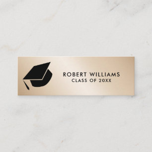 Gouden Metallic Afstudeerhoed Afstudeerkaart Inlay Mini Visitekaartje