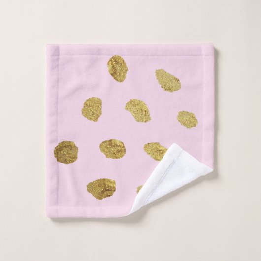 Gouden metallic en roze art deco Badset Bad Handdoek (Wasdoekje)