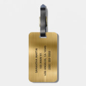 Gouden Metallic Fancy Monogram Bagagelabel (Achterkant verticaal)
