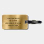 Gouden Metallic Fancy Monogram Bagagelabel (Achterkant horizontaal)