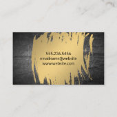 Gouden Metallic geborsteld | Gekrabd metaal Visitekaartje (Achterkant)