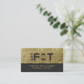 Gouden Metallic Grunge Textuur Fitness Trainer Visitekaartje (Staand voorkant)