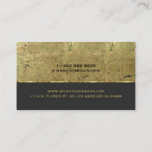 Gouden Metallic Grunge Textuur Fitness Trainer Visitekaartje (Achterkant)