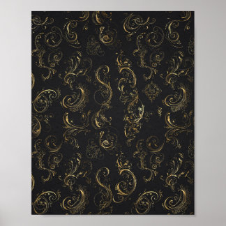 Gouden Metallic Kalligrafie Script Kunstposter Poster