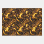 Gouden Metallic look Fractal ontwerpen Inpakpapier Vel (Voorkant 2)