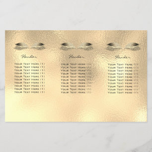 Gouden Metallic Make-up Ogen Wimpers DL 3 Folder Flyer