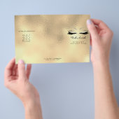 Gouden Metallic Make-up Ogen Wimpers DL 3 Folder Flyer (Hand)