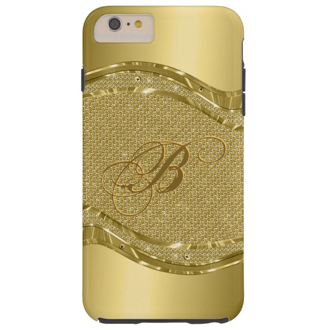 Gouden Metallic Print met Diamanten Patroon Case-Mate iPhone Case (Achterkant)