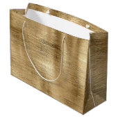 Gouden metallic textuur rustieke shimmer stijlvol groot cadeauzakje (Achterkant Gekanteld)