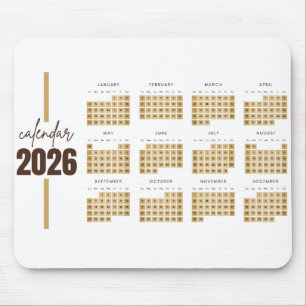 Gouden Minimalistische 2026 Agenda Muismat