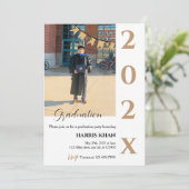 Gouden minimalistische afstudeerfeest kaart (Staand voorkant)