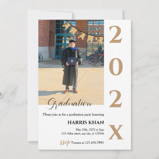 Gouden minimalistische afstudeerfeest kaart