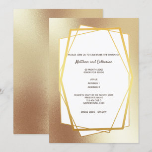 Gouden minimalistische gewone geometrische zeshoek kaart