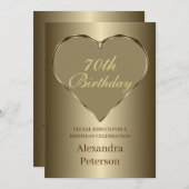 Gouden minimalistische hart verjaardag kaart (Voorkant / Achterkant)