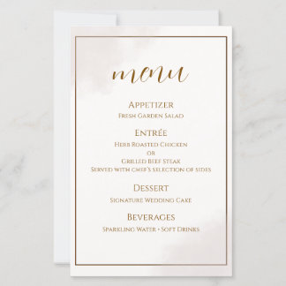Gouden Minimalistische Trouwmenu Kaart